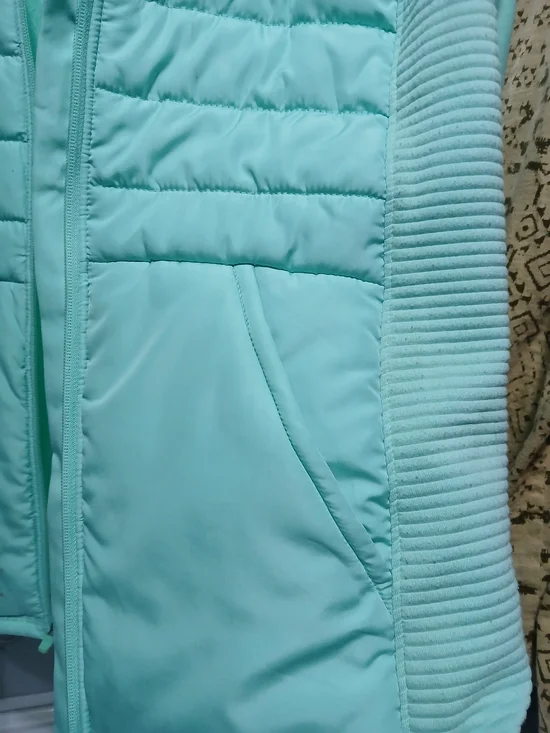 Tek Gear Mint Green Quilted Jacket with Hood - Picture 5 of 10